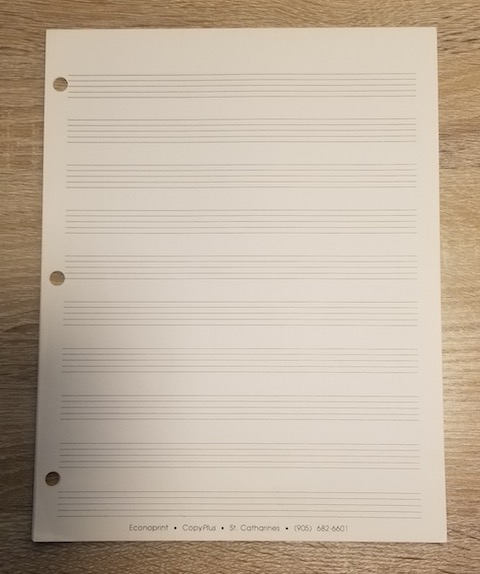 Music lined paper