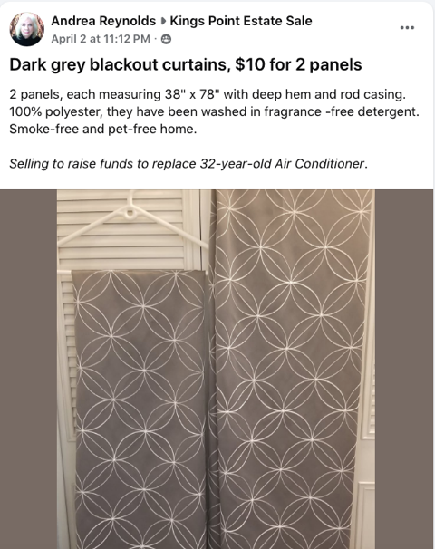 BLACKOUT CURTAINS $10