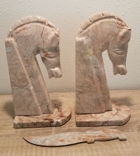 Alabaster bookends