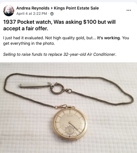 POCKET WATCH $100 OR BO